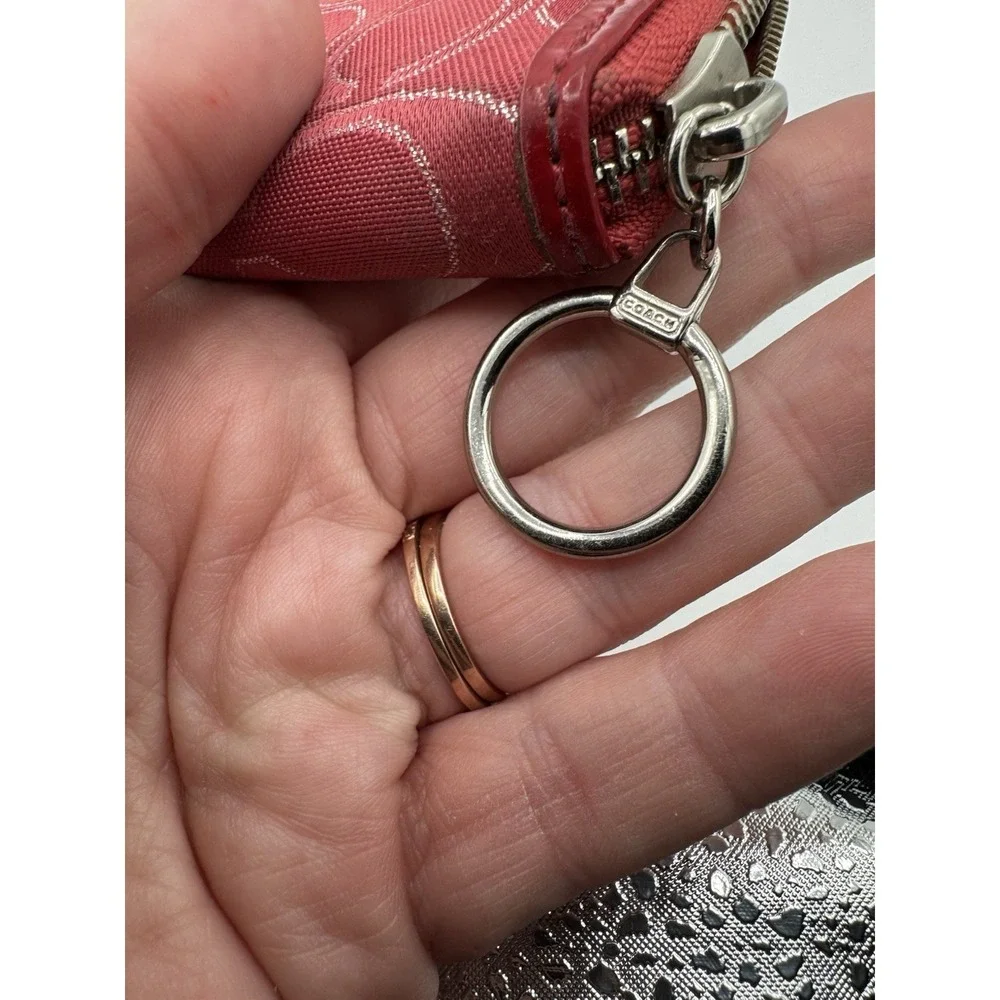 VTG COACH POPPY RED /SILVER GLITTER WALLET LONG ENVELOPE EUC PT2